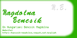magdolna bencsik business card